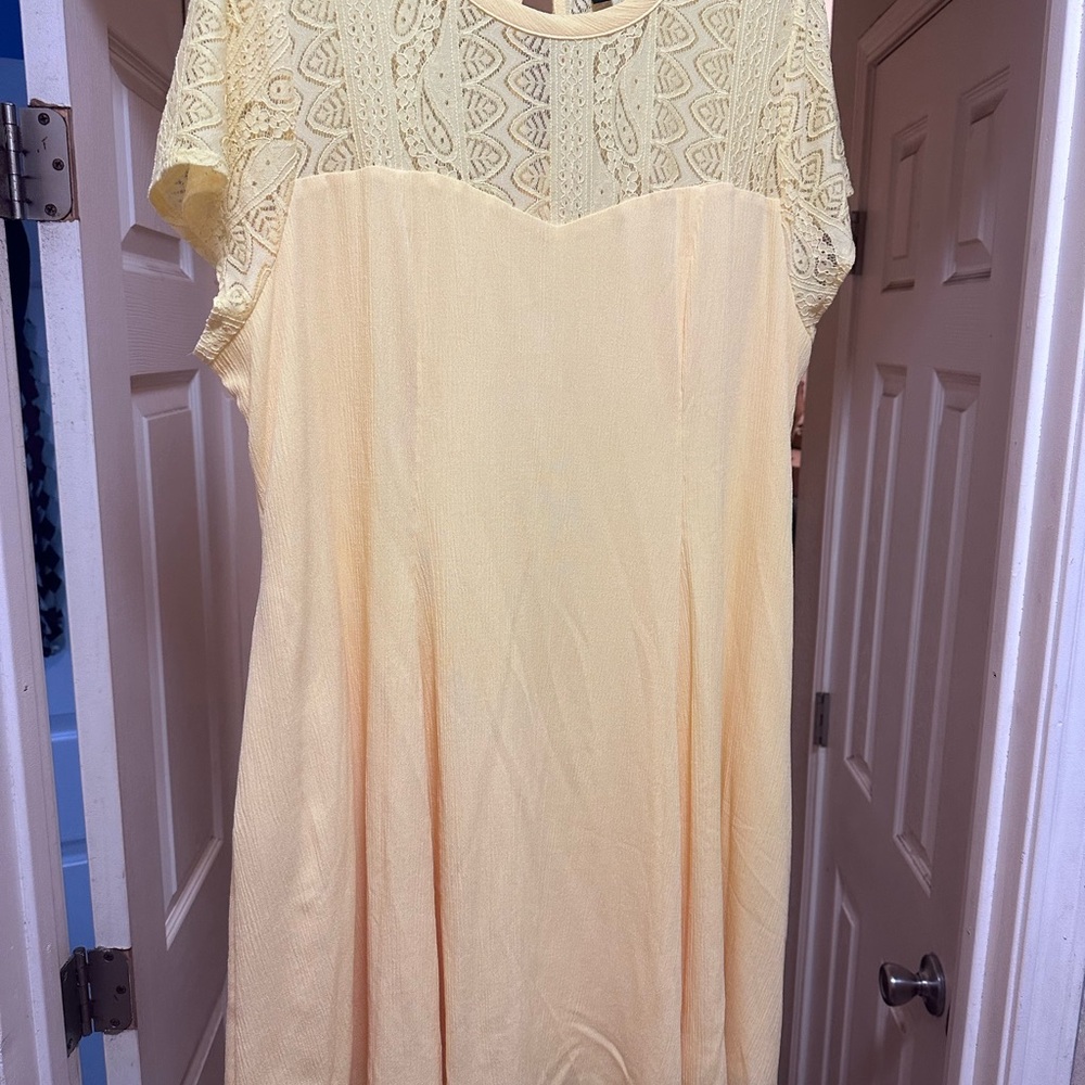 Torrid Mini Washable Gauze Lace Yoke Trapeze
Dress